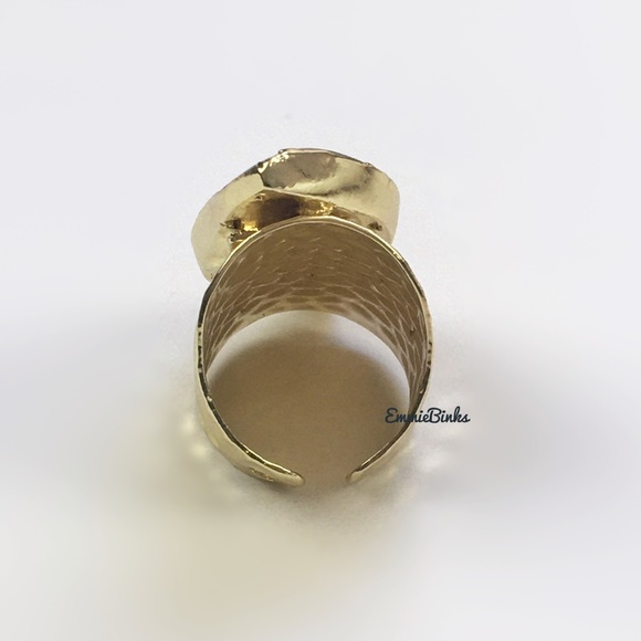 New Natural Labradorite Crystal Cocktail Ring / Water Drop Statement Ring - Picture 10 of 14